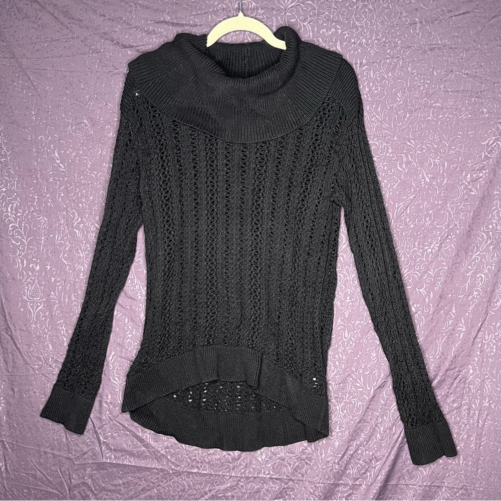 Calvin Klein Black Cable Knit Sweater - Size Large